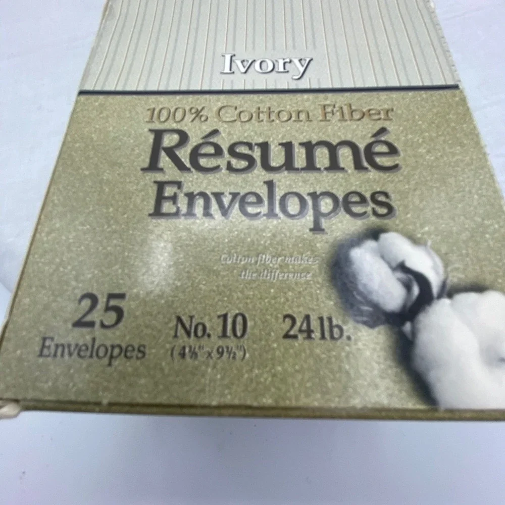 Southworth Ivory 20 Count Resume Envelopes No 10 100% Cotton 24lb R14I-10